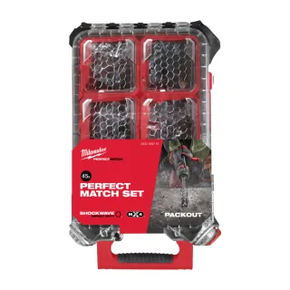Milwaukee SHOCKWAVE Zubehör-Set 45-tlg. Bits Bohrer MX4 im PACKOUT Compact Slim Organiser - 4932499761