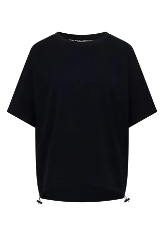 CECIL - Dropped Shoulder Blusenshirt in Unifarbe urban dark blue - Gr. - L