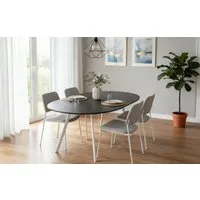 B&D home Esstisch TILL, Metallgestell schwarz oder weiß, ausziehbar 120-160cm, 4-6 Personen