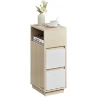 VASAGLE Nachttisch (1-St), 1er Set/2er Set, schmal, Beistelltisch mit 2 Schubladen, offenes Fach
