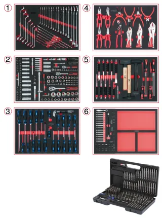 KS Tools Universal-Systemeinlagen-Satz für 6 Schubladen mit 598 Premium-Werkzeugen - 713.0598
