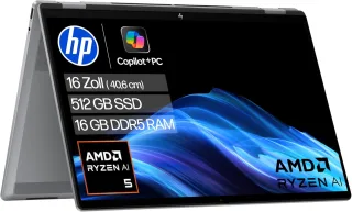 HP OmniBook X FlipNGAI 16-ar0255ng [16'' Touch Ryzen AI 5 340 20GHz 16GB RAM 512GB SSD AMD Radedon 840M Win 11 Home] meteor silver