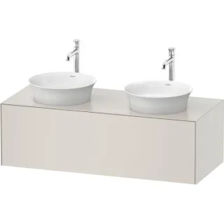 Duravit White Tulip Waschtisch-Unterschrank WT4978B3939 130 x 55 cm, Nordic Weiß Seidenmatt, wandhängend, 1 Auszug, 1 Konsolenplatte, Becken beidseitig