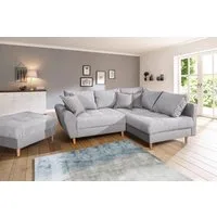 Home affaire Ecksofa Rice L-Form, B: 223 cm - OTTO. Verlässliche Qualität., Set: Sofa & Hocker, 3 Zierkissen, Federkern