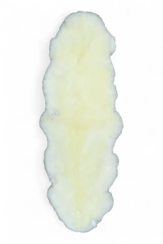 Echter Schaffell-Teppich, elfenbeinfarben, doppelt, natürlich, flauschig, seidig weich, echte Wolle