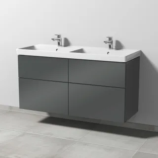 Sanipa 3way Waschtischunterbau zu Villeroy & Boch Avento Waschtisch mit 4 Auszügen, Anthrazit-Glanz SF62579