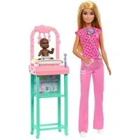 Mattel® Anziehpuppe MattelJCR72-Barbie-You can be anything-Kinderärztin–Puppe+Baby-Pati