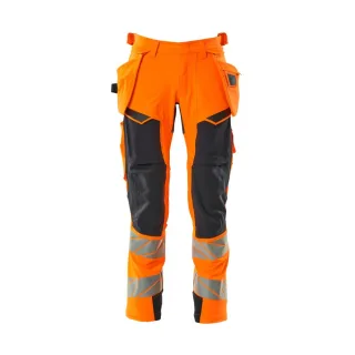 MASCOT Herren Hose mit Hängetaschen ACCELERATE SAFE Hi-vis Orange / Schwarzblau 49 - 19031-711-14010-82C49