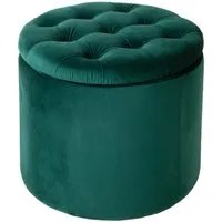 riess-ambiente Hocker MODERN BAROCK dunkelgrün, Wohnzimmer · Samt · mit Stauraum · Aufbewahrungkorb