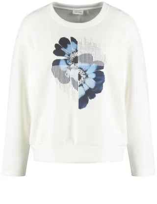 GERRY WEBER Collection - T-Shirt mit Frontprint blau/weiß - Gr. - 40
