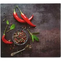Zeller Present Schneide- und Abdeckplatte Chilli, Silikonfüßen