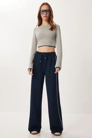 Reguläre Passform Baumwoll-Strick-Sweatpants