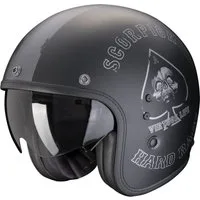 Scorpion Exo Motorradhelm Scorpion Exo Belfast EVO Spade Jet-Helm Matt-Schwarz / Silber (1er Set), jethelm für motorrad