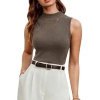 Arach&Cloz Tanktop Damen Wolle Blend Ärmellos Tank Top Pullover Freizeit Business Oberteile