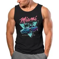 Neverless Tanktop Herren Tank-Top Bedruckt Miami Beach Surfing Motiv USA Retro mit Print