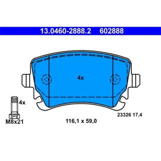 ATE Bremsbel?ge hinten Audi A4 A6