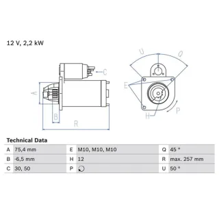 Bosch Anlasser 2,2 kW Fiat Renault