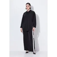 Ulla Popken Hemdbluse Longbluse oversized Hemdkragen Langarm