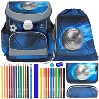 Belmil Schulranzen Set Mini Fit 10-teilig 2026 Jungen Football silber