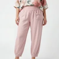 OriginalYou Leinenhose Sommerliche Leinen Pumphose luftig leichte Schlupfhose luftig & leichtes Leinengewebe, elastischer Bund, in Unifarbe