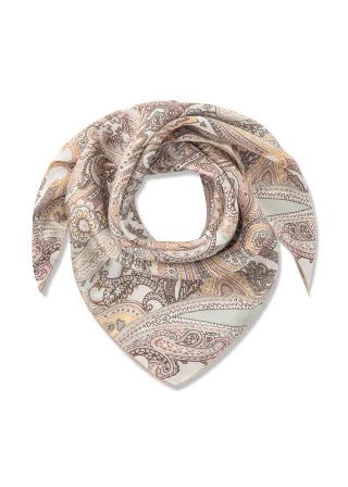 Premium Tuch aus reiner Seide mit Paisleymuster beige - Gr. - one size