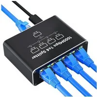 Bundviel Switch 1 auf 2/1 auf 4 Mit USB-C Netzkabel 1000Mbps Netzwerk Netzwerk-Switch