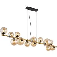 GLOBO LIGHTING Pendelleuchte GLOBO Lighting Hängeleuchte RIHA LBH 120x34.50x120 cm schwarz, Warmweiß