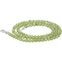 Lebensquelle Plus Kette ohne Anhänger Edelstein Kugelkette + 925 Silber Verschluss, Ø 4mm Kugeln 45cm lang
