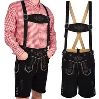 Trachtify Trachtenlederhose kurze Trachtenhose Herren Antik Deluxe Lederhose