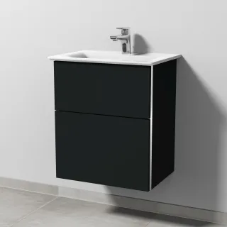 Sanipa 3way Waschtischunterbau zu Ideal Standard Connect Air Waschtisch mit 2 Auszügen, Vulkan-Matt BP6401V