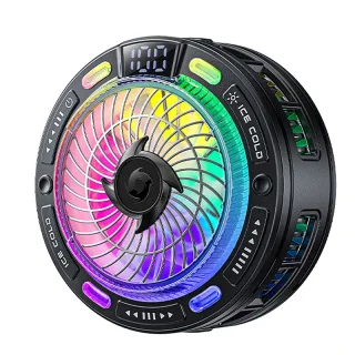 ESSAGER K50 Magnetic Phone Cooler with Digital Display Semiconductor Gaming Radiator 4 Cooling Modes RGB Light Support C
