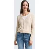 TOM TAILOR Cardigan Pullover & Strickjacken Rib Cardigan mit Wollanteil
