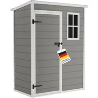 STEELSØN Gerätehaus Novara mit Bodenplatte, wetterfest, Geräteschuppen mit Pultdach, Gartenhaus inkl. Fenster