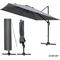 BRAST Sonnenschirm Ampelschirm Alu, UV-Schutz 50+, wetterfest rostfrei 360°, LxB: 300x300 cm, inkl. Schützhülle