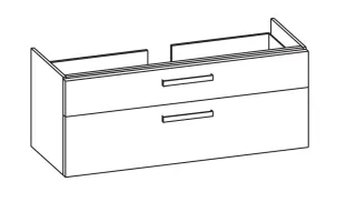 Artiqua 413 Waschtischunterschrank für Renova Plan 122130 Eiche Weiß quer NB, 413-WU2L-3-K12-7185-44 413-WU2L-3-K12-7185-440