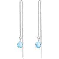 Elli Paar Ohrhänger Ohrhänger Durchzieher Glas Kristalle Hellblau 925 Sterling Silber