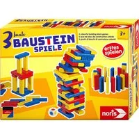 Noris Spiel 3 bunte Bausteinspiele, Kinderspiel, Made in Germany