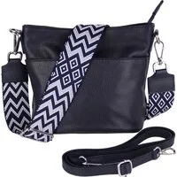 MIRROSI Umhängetasche Damen, Crossbody Bag, Echtleder Made in Italy (1 Tasche 2 Gurte oder Basic Version 1 Tasche 1 Gurt), 24x18x12cm (BXHXT)