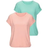Vivance Kurzarmshirt mit modischem Jacquard-Muster (Packung) Sommerliches T-Shirt mit schönem Jacqaurdmuster