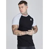 Siksilk T-Shirt SikSilk Herren Schwarz-Weiß Raglan T-Shirt