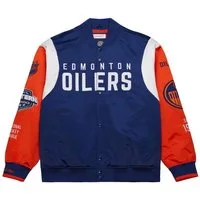 Mitchell & Ness Collegejacke Heavyweight Satin Jacket NHL Edmonton Oilers