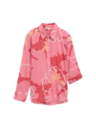 Tom Tailor - Bluse mit Muster pink big floral shapes design - Gr. - 40