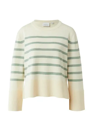comma - Strickpullover beige|grün - Gr. - 36