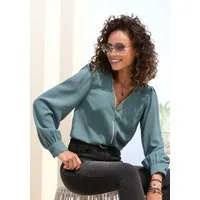 LASCANA Langarmbluse mit Reißverschlussdetail, elegante Damenbluse