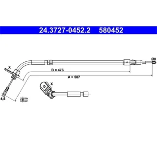 ATE Handbremsseil hinten links Mercedes A-Klasse W169 B-Klasse W245