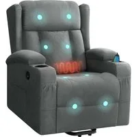 Woltu Massagesessel, elektrisch verstellbar, mit Liegefunktion Aufstehhilfe, Frottee