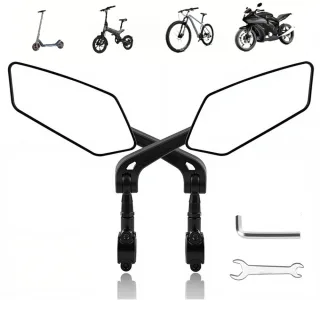 BENGGUO 1 Pair Bicycle Rearview Mirror 360° Rotation Anti-glare HD Wide Range Bike Handlebar Reflector Mirror for MTB Mo