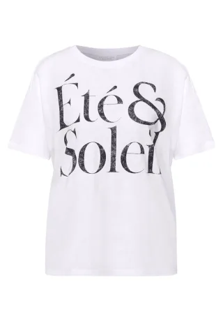 Street One - Lässiges T-Shirt weiß - Gr. - 42
