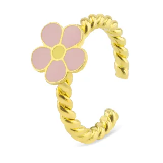 Blumen Ring vergoldet