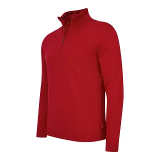 Cappuccino Italia Bergamo Zip Pullover für Herren. Der Pullover besteht aus 50% Baumwolle und 50% Polyester und hat eine normale Passform. Der Pullover hat einen Stehkragen, der je nach Geschmack mit einem Reißverschluss geöffnet oder geschlossen wer